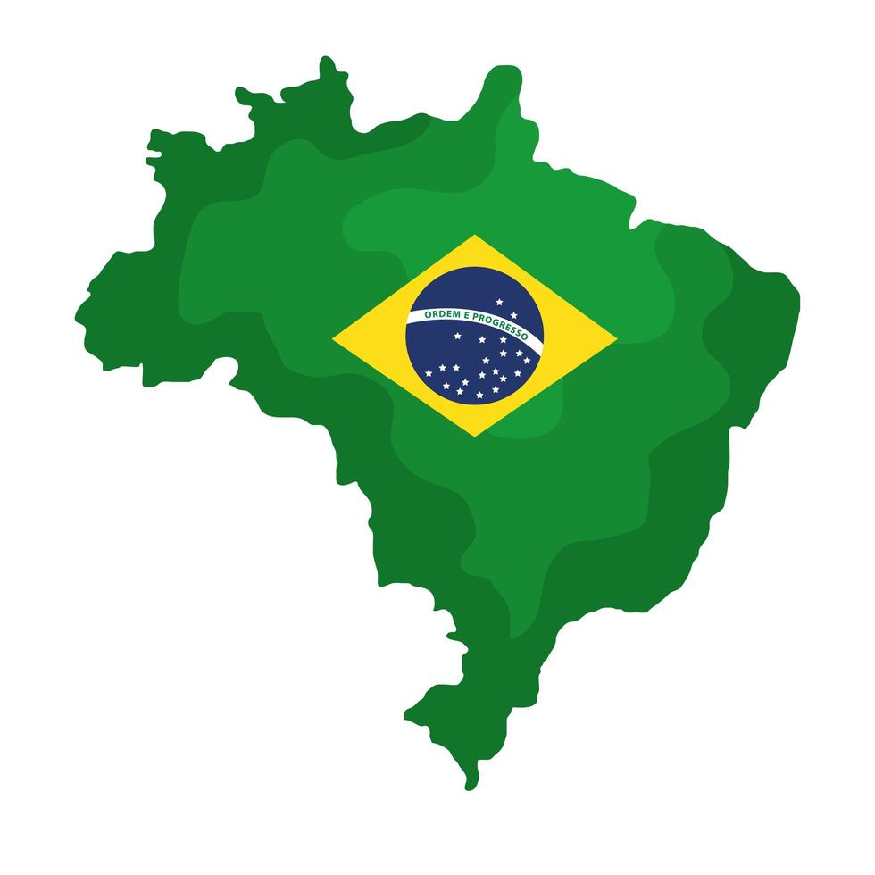 mapa do brasil com bandeira vetor