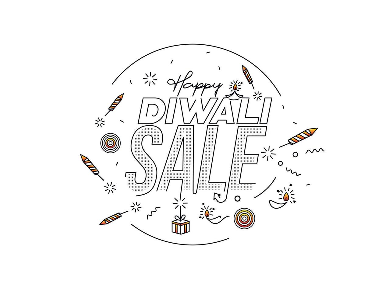 feliz diwali venda banner cartaz, ilustração vetorial. vetor