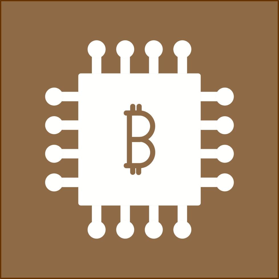 ícone de vetor de chip de bitcoin