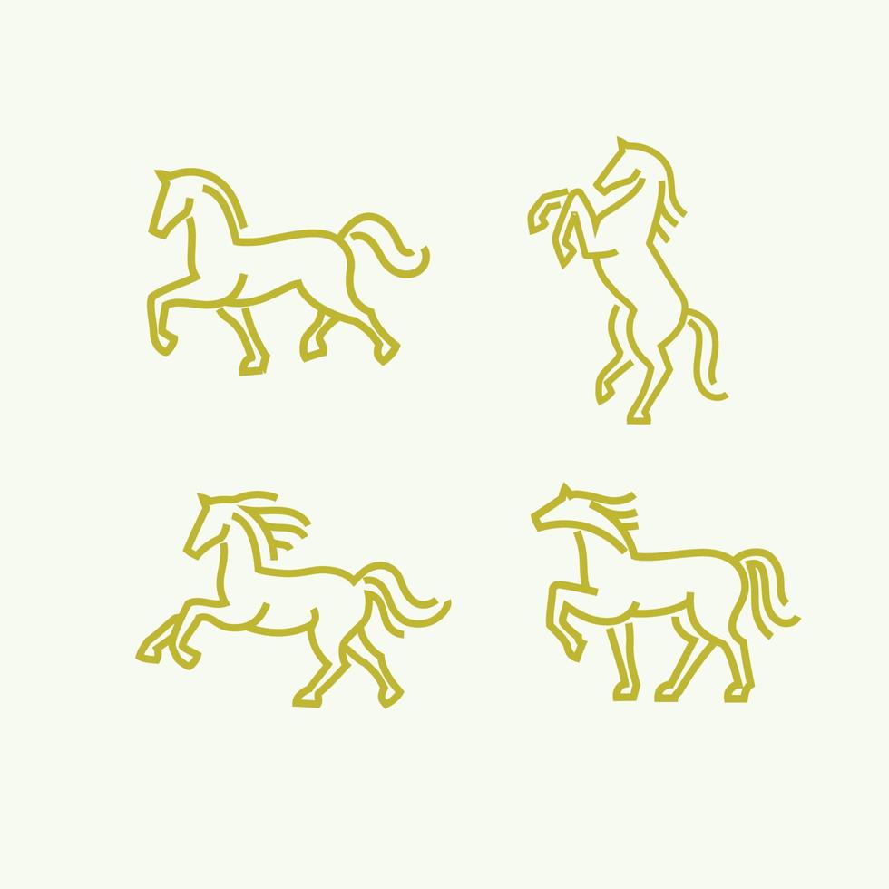 ilustração em vetor logotipo de cavalo de contorno simples