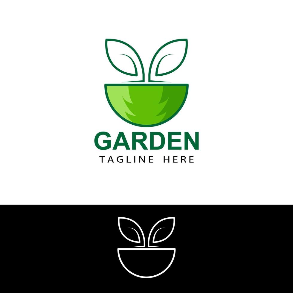 vetor de design de modelo de logotipo de jardim ecológico