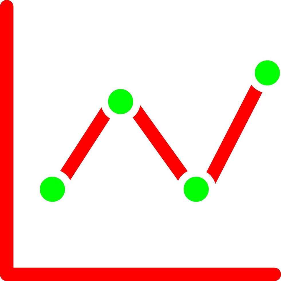 ícone de vetor de gráfico de linha
