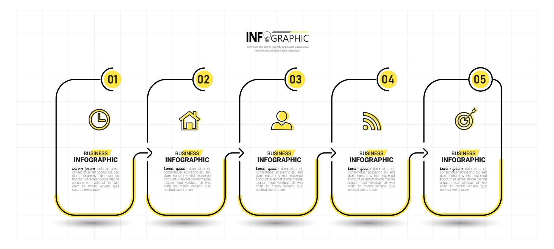 modelo de design de infográficos de linha do tempo vetor