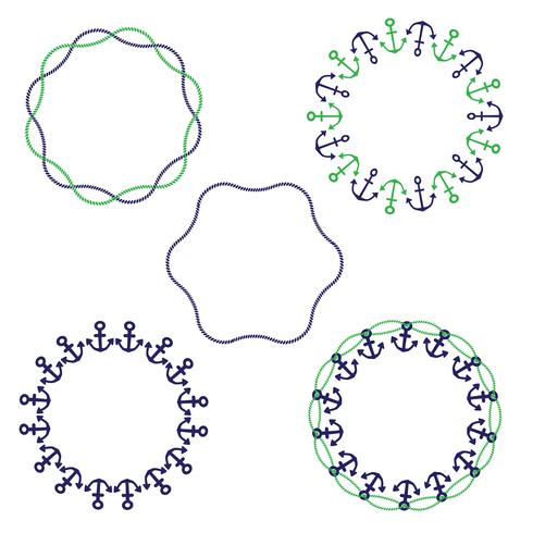 quadros circulares náuticos vetor