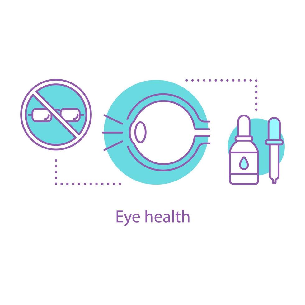 ícone do conceito de saúde ocular. ilustração de linha fina de ideia de oftalmologia. tratamento da visão. desenho de contorno isolado de vetor