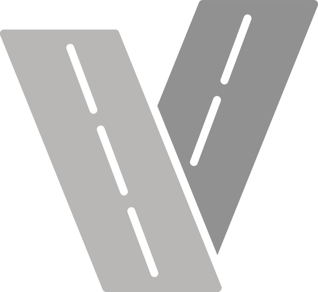 ícone de vetor de estrada de mão dupla