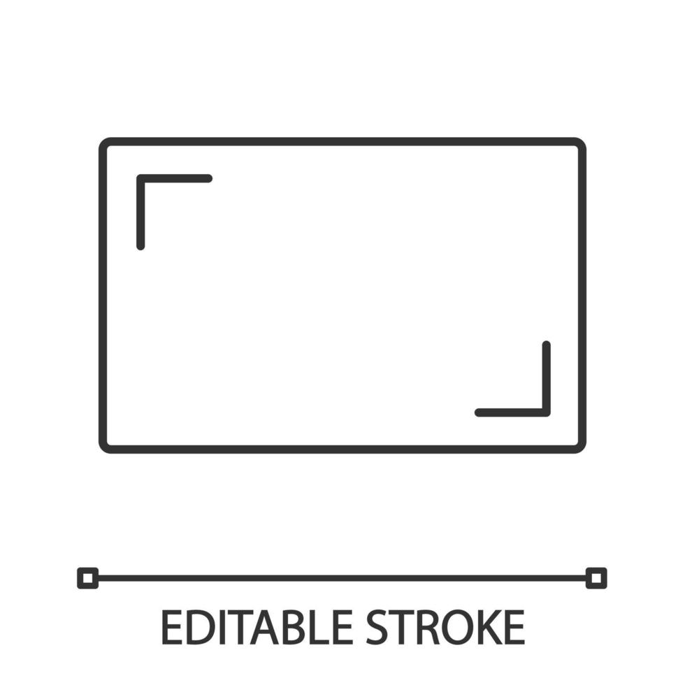 ícone linear de proporção de aspecto. ilustração de linha fina. tamanho da tela. símbolo de contorno. desenho de contorno isolado do vetor. curso editável vetor