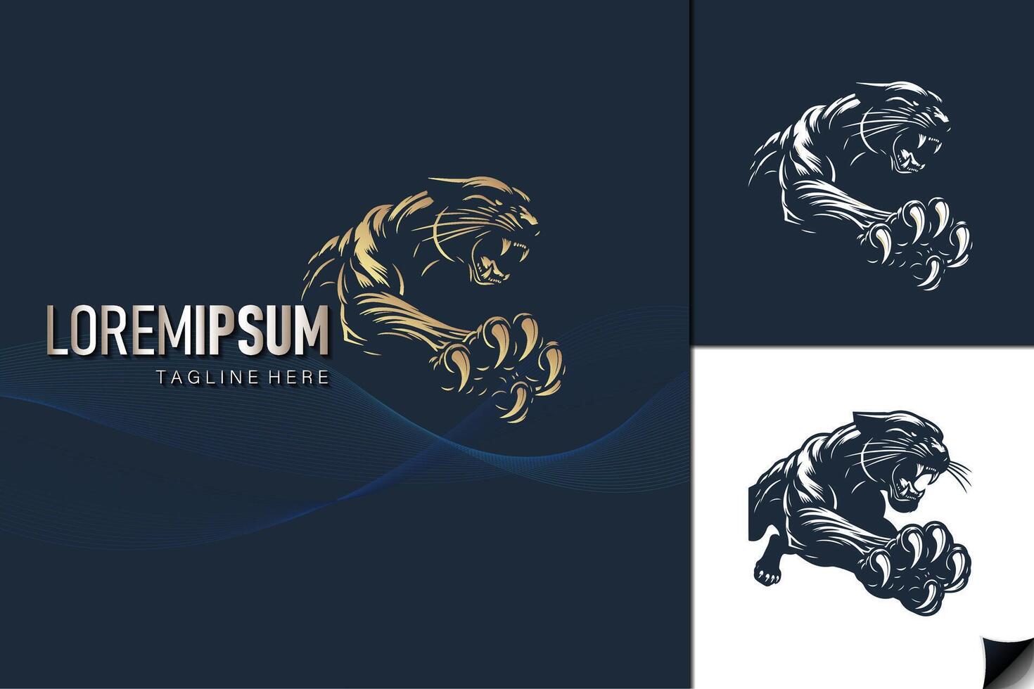 pantera silhueta logotipo ícone. puma símbolo. Puma placa. selvagem gato jaguar vetor ilustração