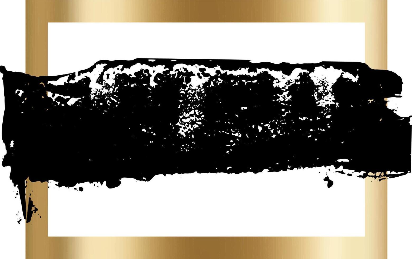 respingar textura de tinta em um fundo de vetor de moldura de ouro. angústia fundo do grunge. zero, grão, carimbo retângulo de ruído. borrão preto de tinta. coloque a ilustração sobre qualquer objeto para criar