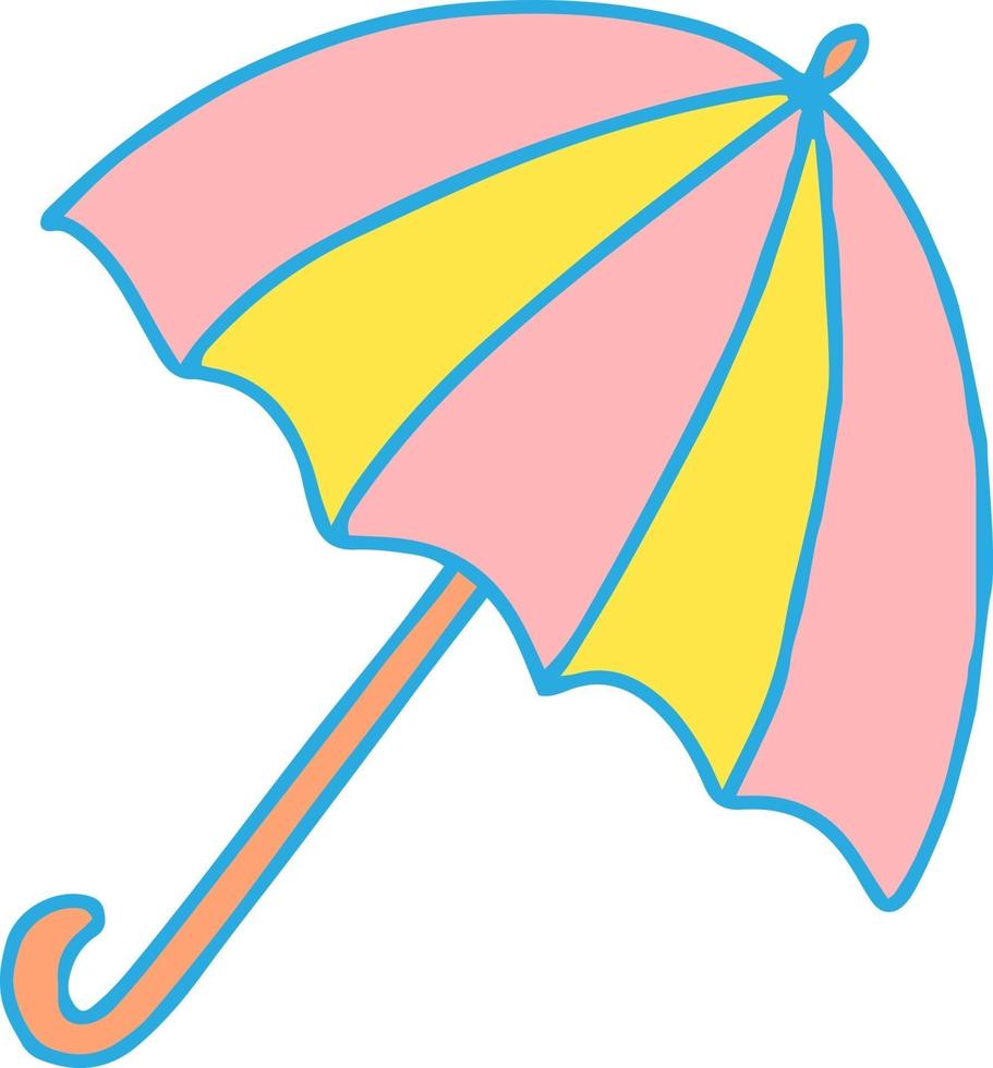 guarda-chuva vetorial listrado isolado para chuva vetor