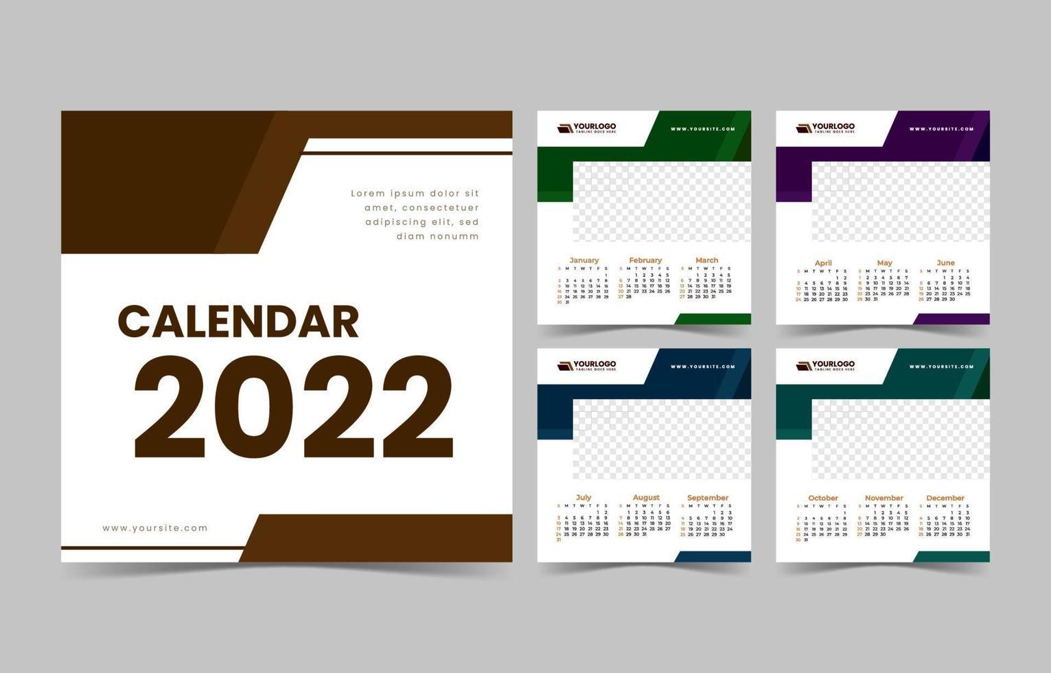 calendário 2022 modelo de negócios vetor