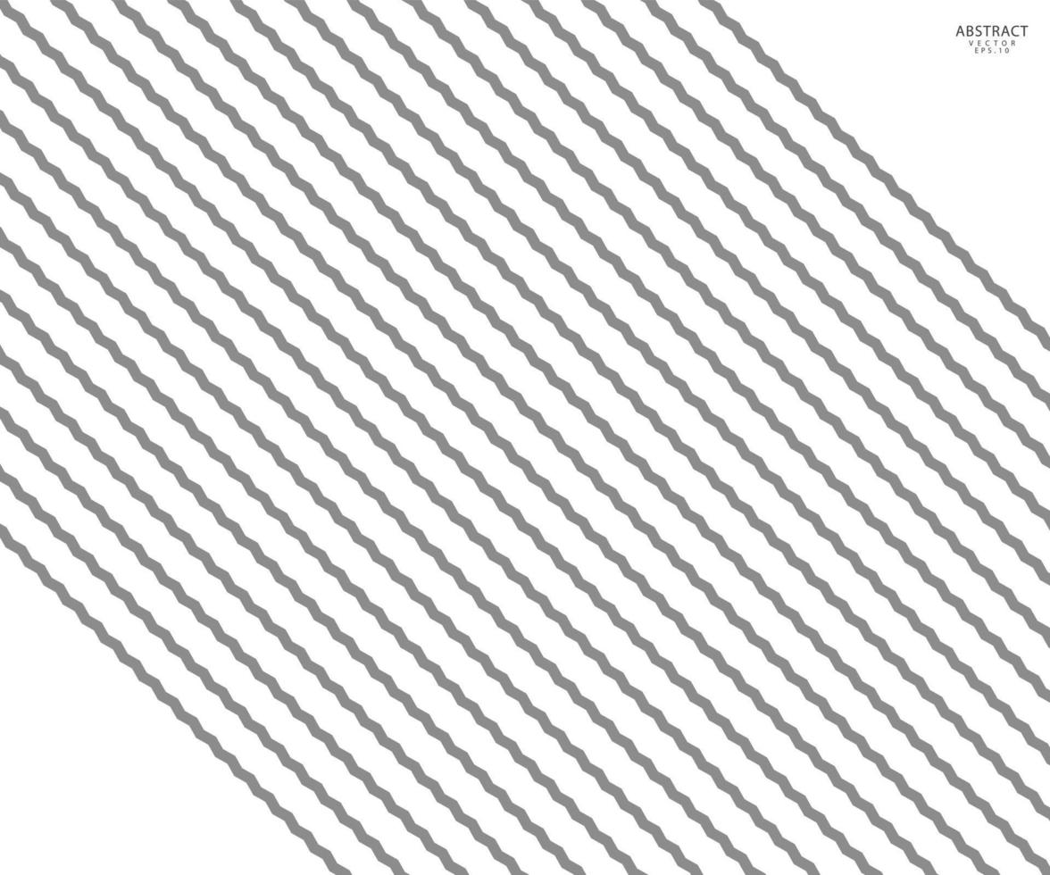 Padrão de linhas em ziguezague. linha ondulada preta sobre fundo branco. ilustração abstrata do vetor da onda