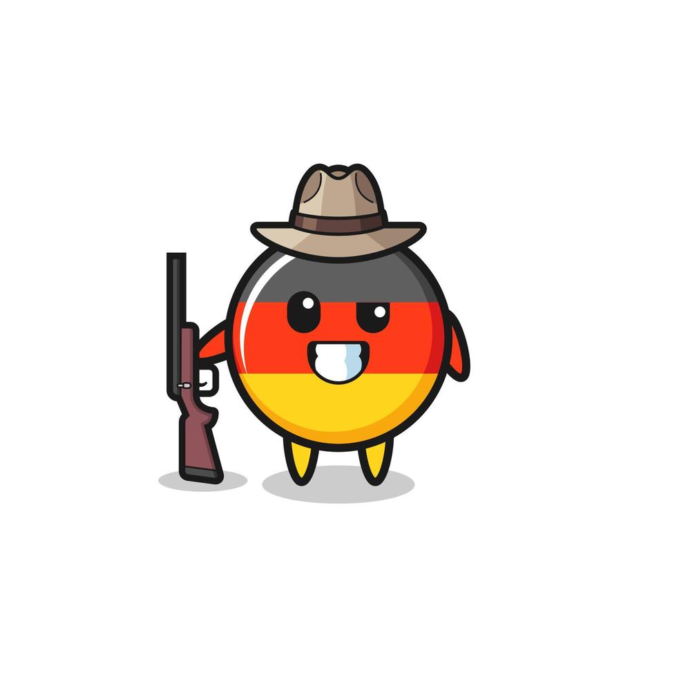 Mascote do caçador de bandeiras da alemanha segurando uma arma vetor
