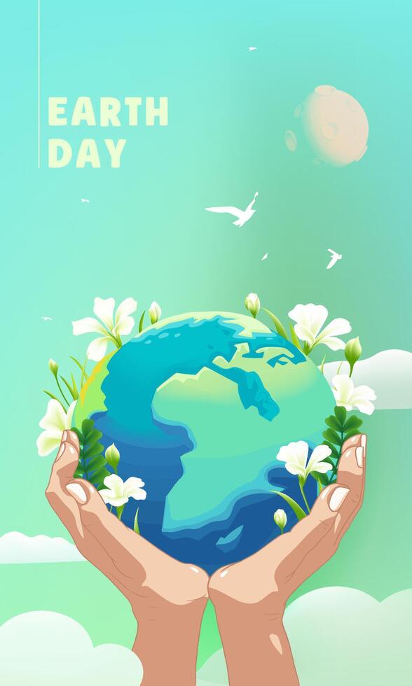 vertical ilustração do terra dia celebração vetor