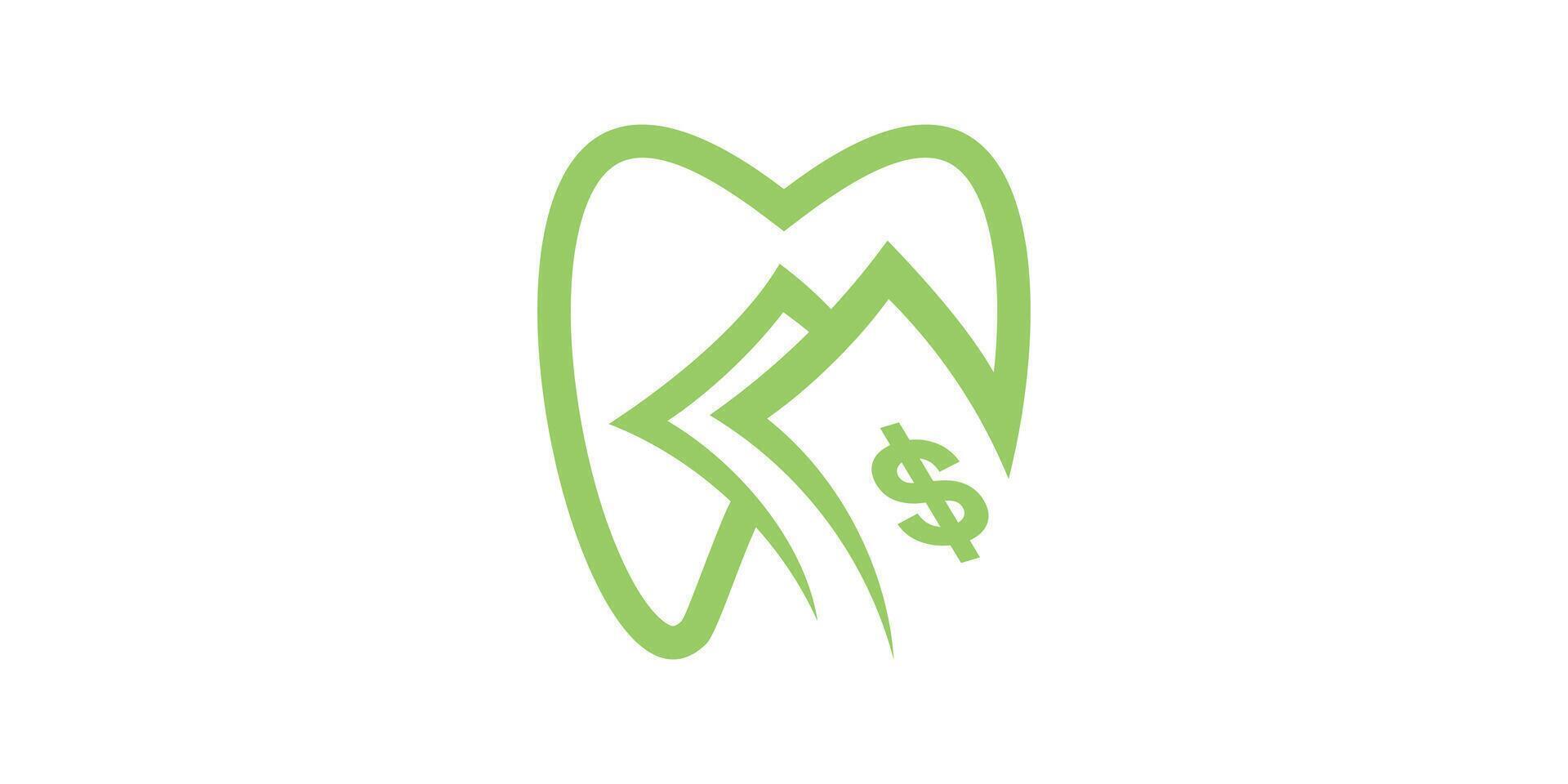 dental e dinheiro logotipo projeto, criativo logotipo projeto, modelo, símbolo, ícone, ideia. vetor