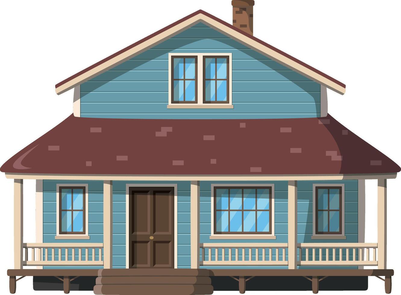 vetor ilustração do uma tradicional EUA rancho dentro desenho animado estilo isolado em branco fundo. tradicional casas do a mundo Series