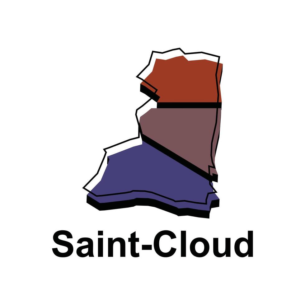 vetor mapa do santo nuvem colorida projeto, ilustração Projeto modelo em branco fundo