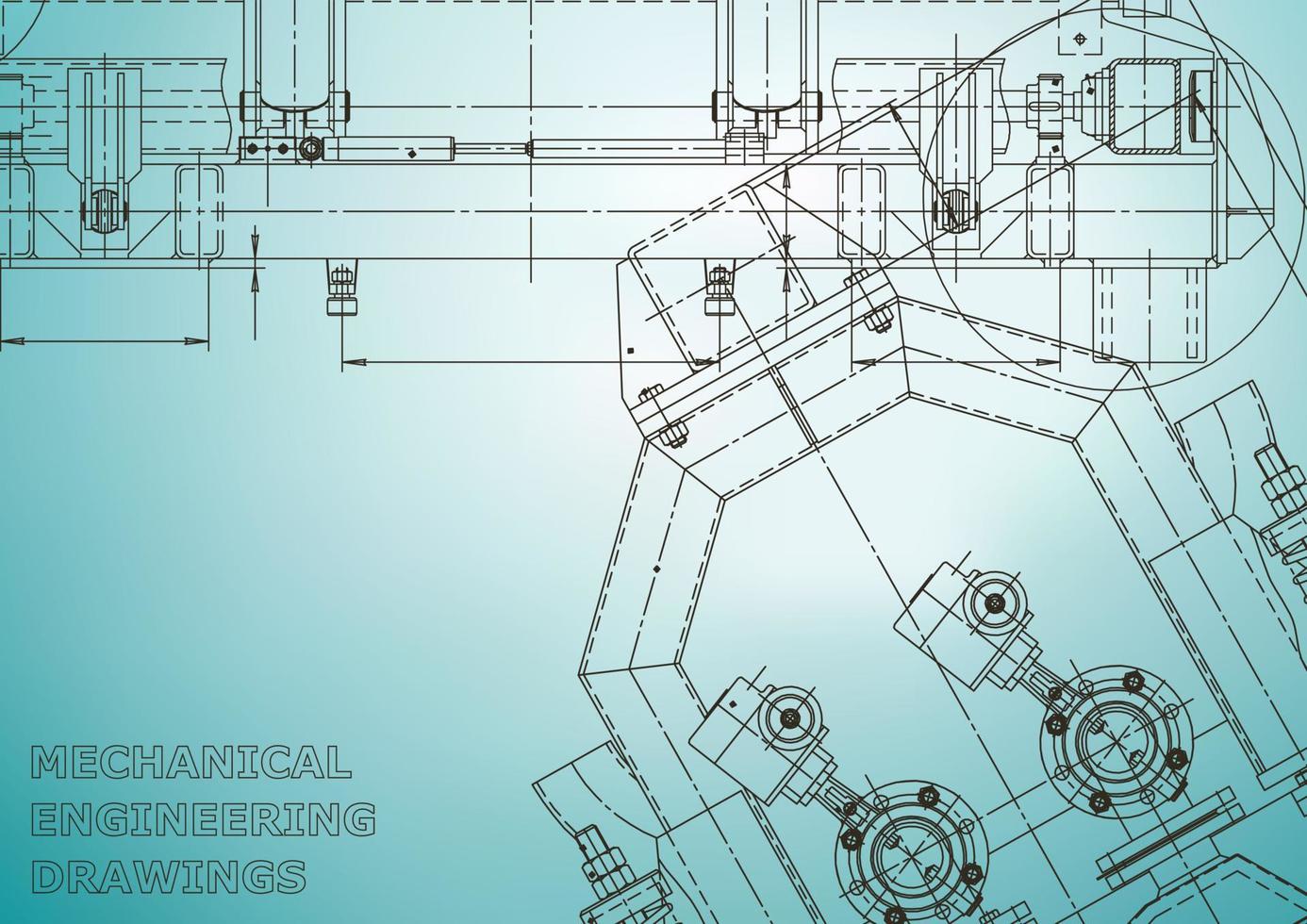 projeto. ilustração em vetor engenharia. capa, panfleto, banner, plano de fundo. desenhos de fabricação de instrumentos. desenho de engenharia mecânica. ilustrações técnicas