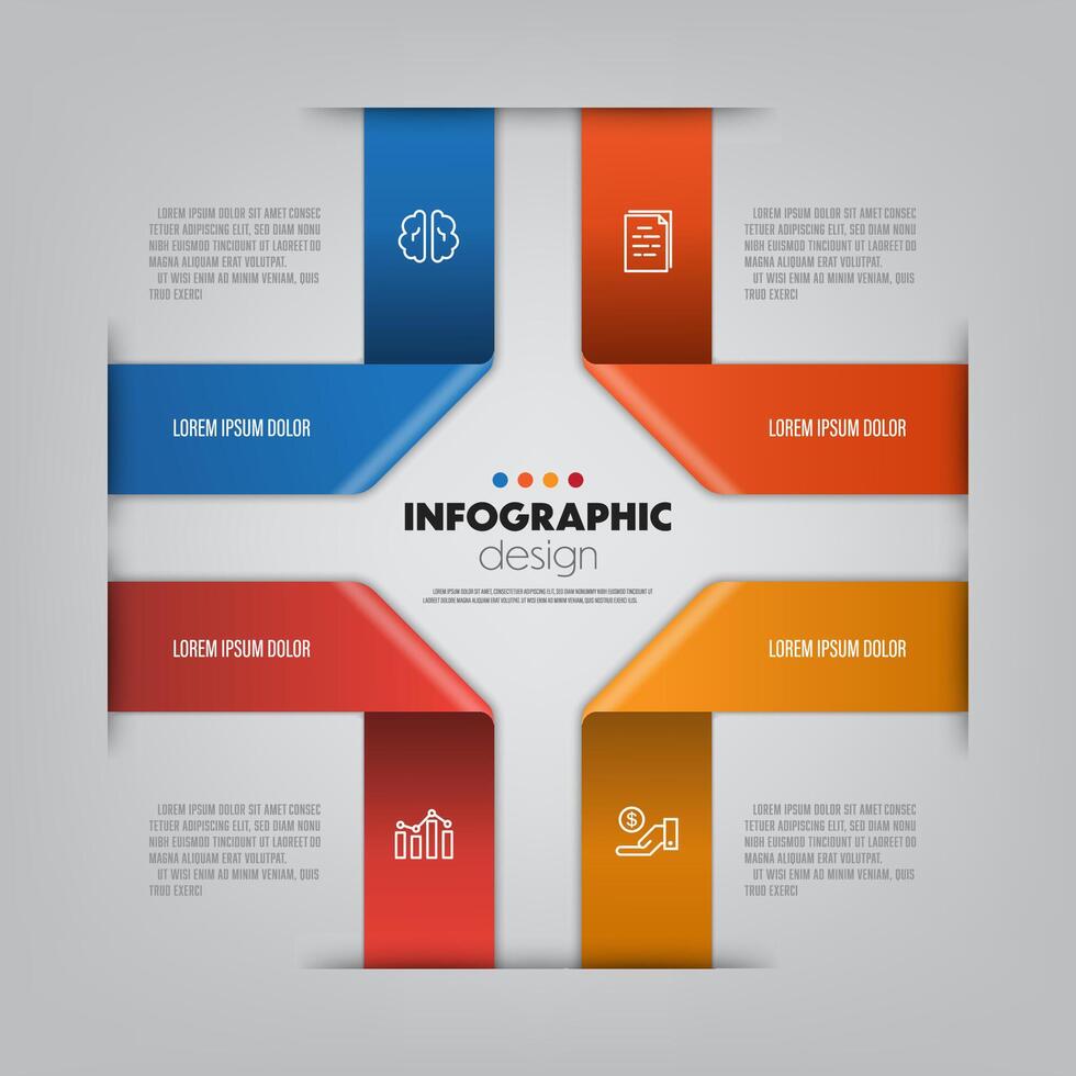 vetor infográfico fita modelo diagrama. o negócio conceito 4 degrau para apresentação.