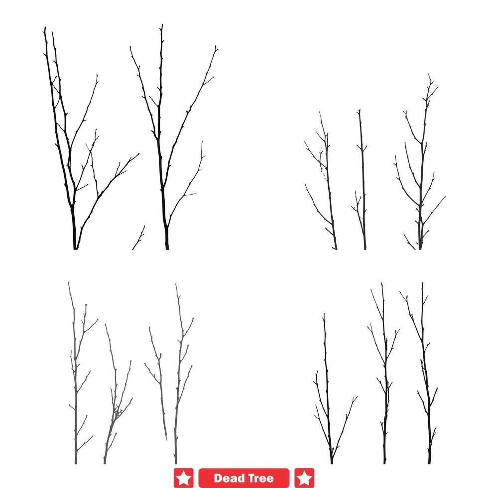 ai gerado sombras do Tempo intrigante morto árvore silhuetas agrupar para evocativo projetos vetor