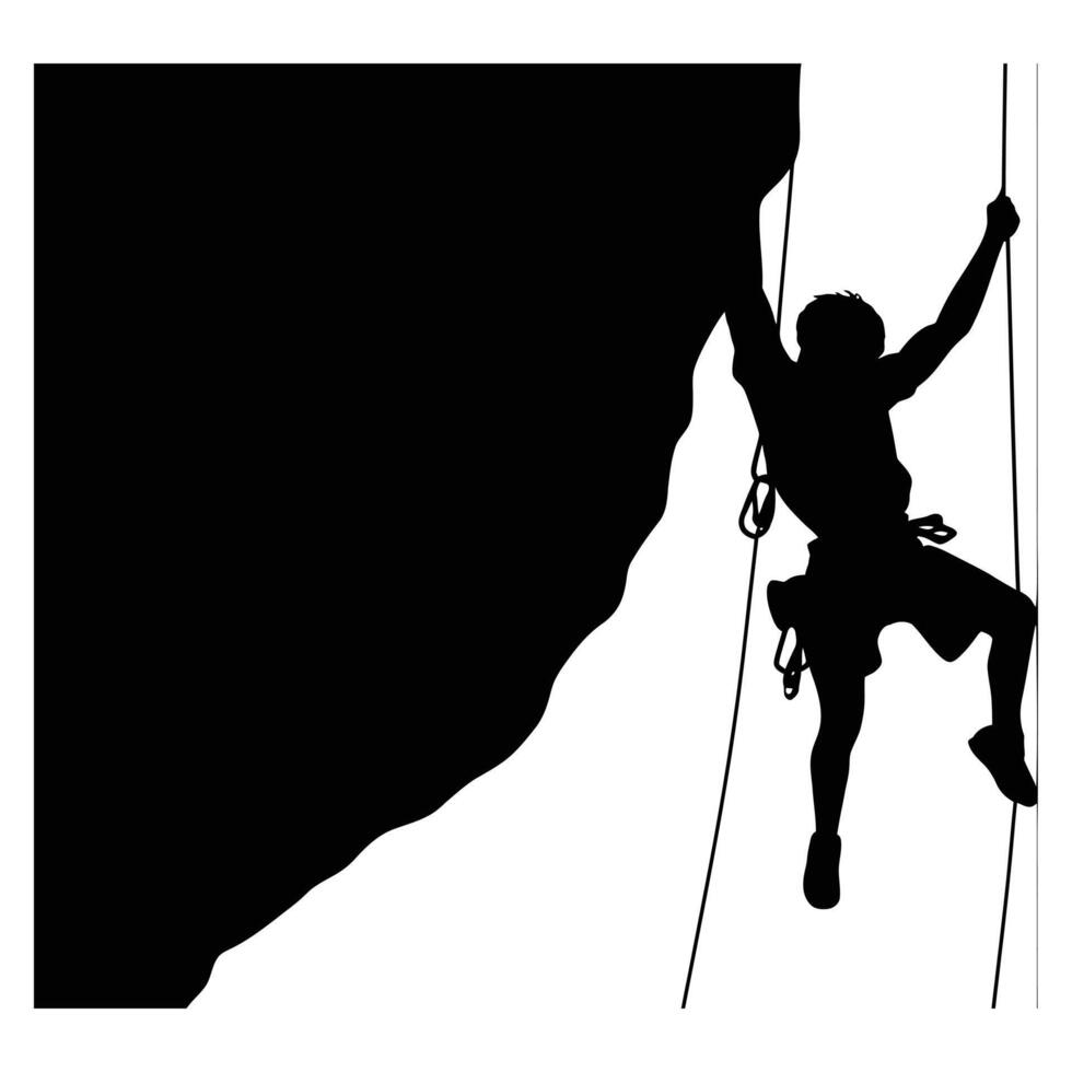 subida aventuras emocionante alpinista silhueta conjunto para ao ar livre desenhos vetor