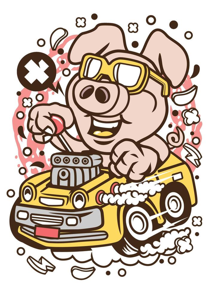 oink hotrod arte vetor