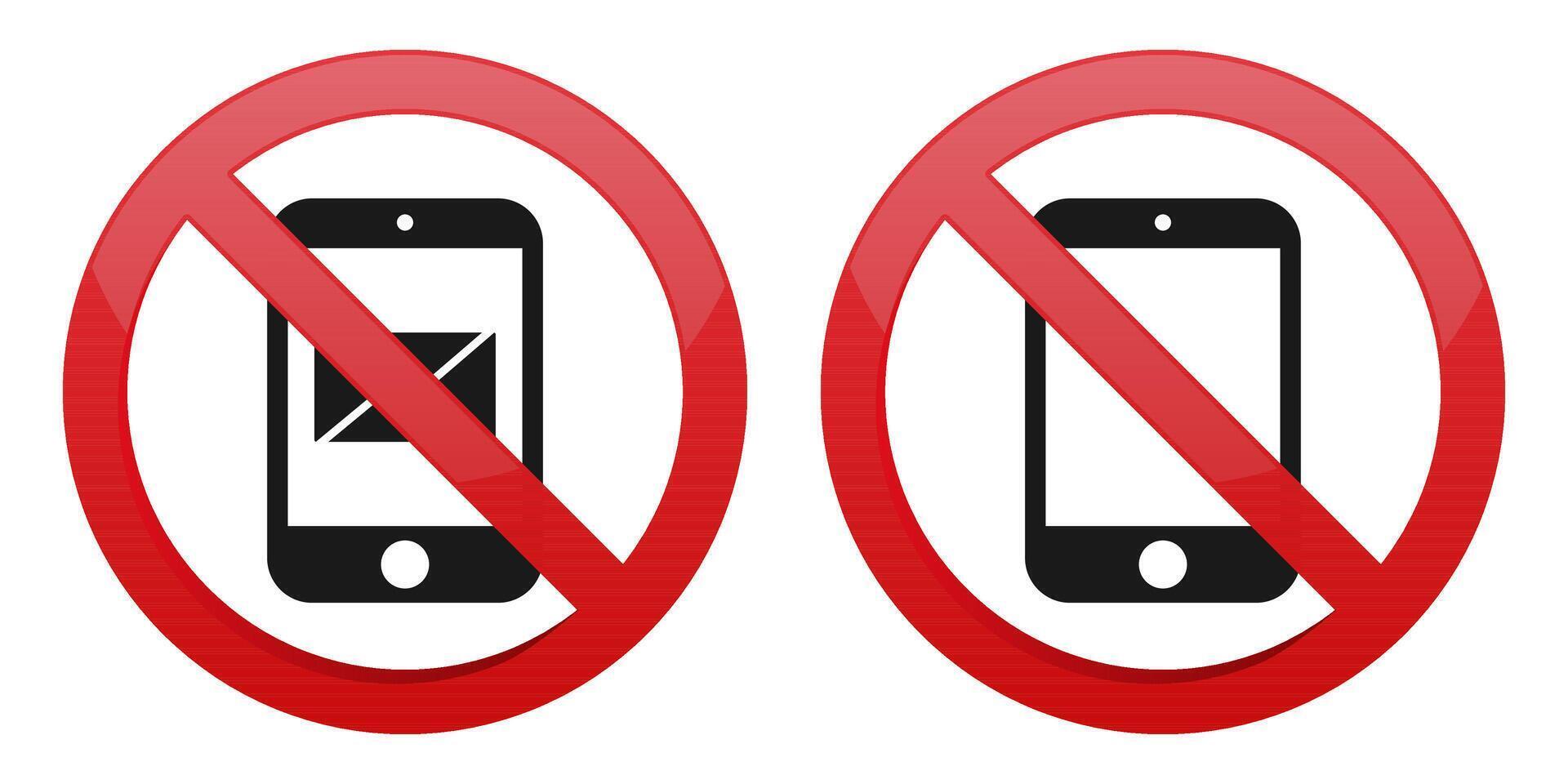 Móvel telefone banimento proibir ícone. não permitido inteligente telefones vetor