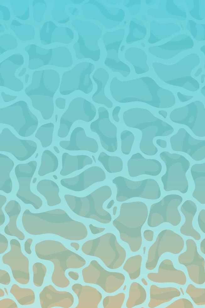 calma transparente azul água superfície. moderno fundo dentro desenho animado estilo. plano de praia fundo Projeto com sereno azul ondulações. pano de fundo para verão período de férias. vetor