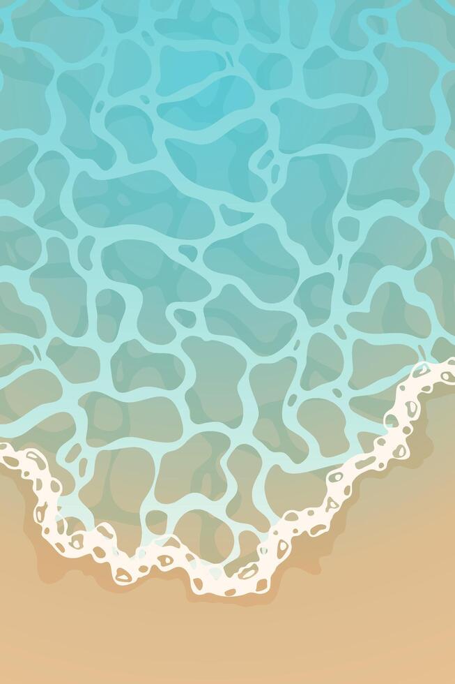 calma transparente azul água superfície e arenoso de praia. moderno fundo dentro desenho animado estilo. plano fundo Projeto do uma de praia. pano de fundo para verão período de férias. vetor