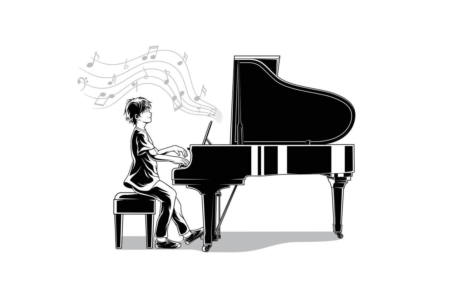 a Maravilhoso pianista ilustração vetor