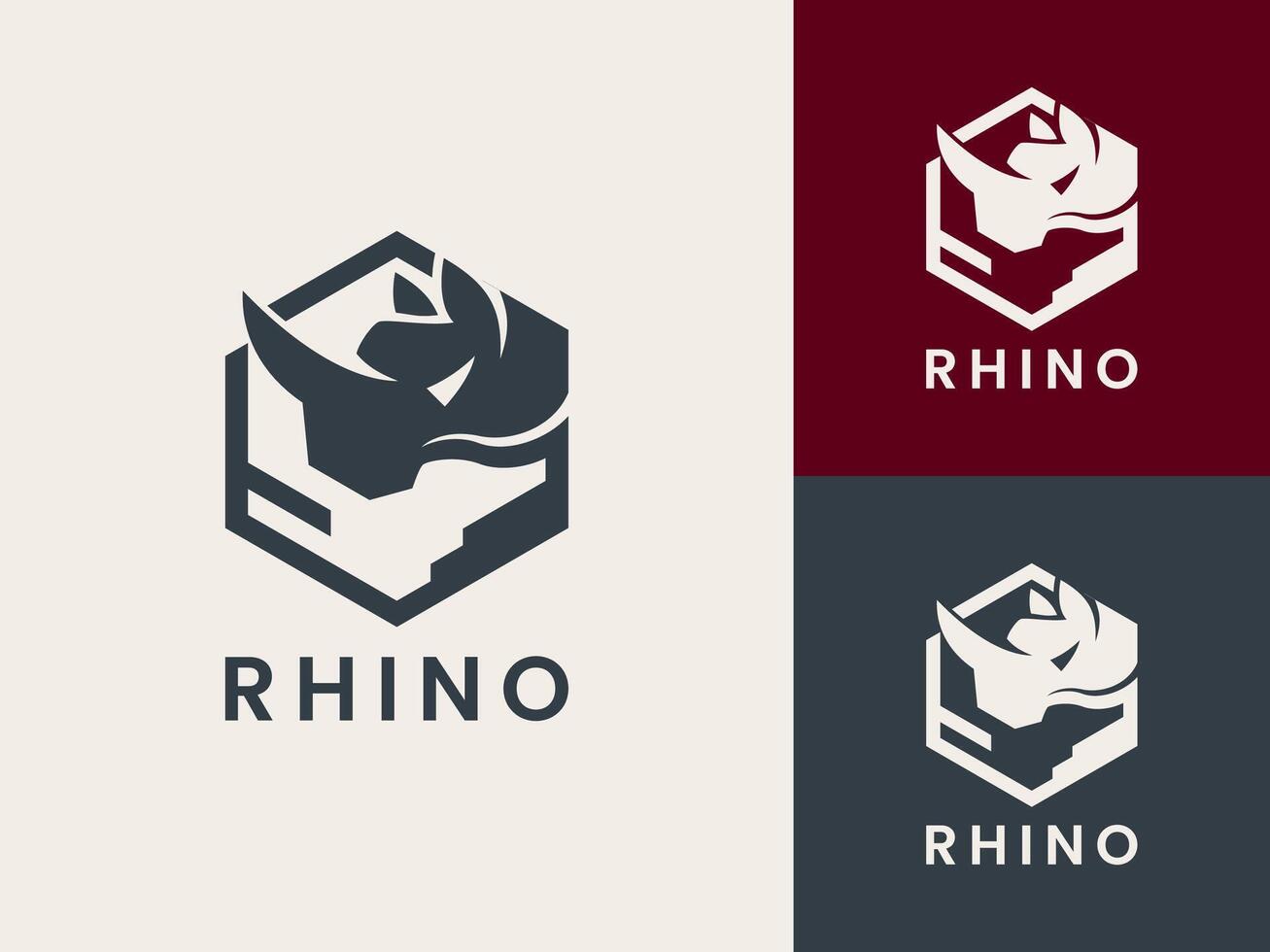 Preto rinoceronte emblema simples logotipo Projeto vetor