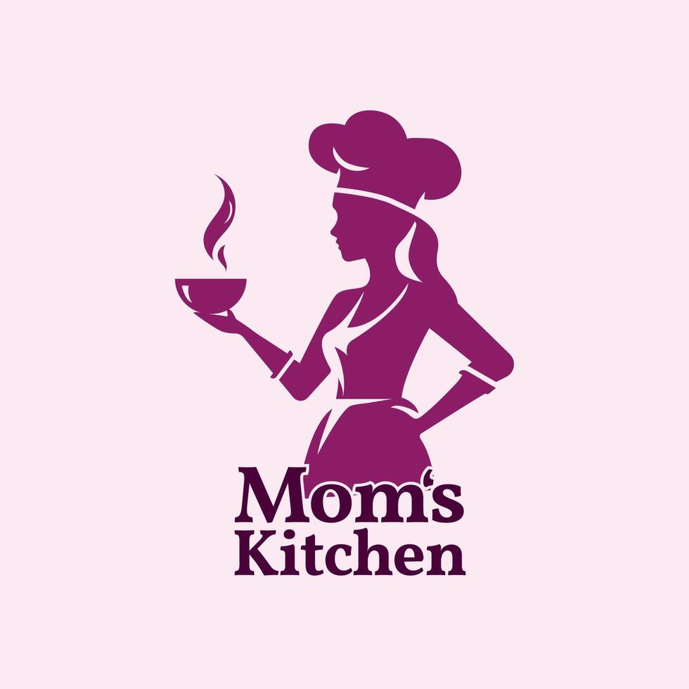 moderno mulheres cozinha chefe de cozinha logotipo ideal para Comida negócios vetor