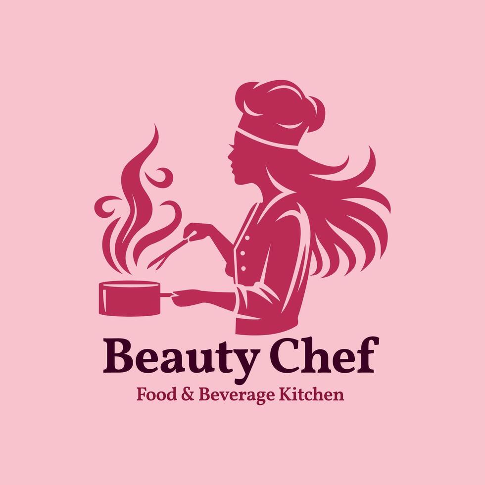 moderno mulheres cozinha chefe de cozinha logotipo ideal para Comida negócios vetor