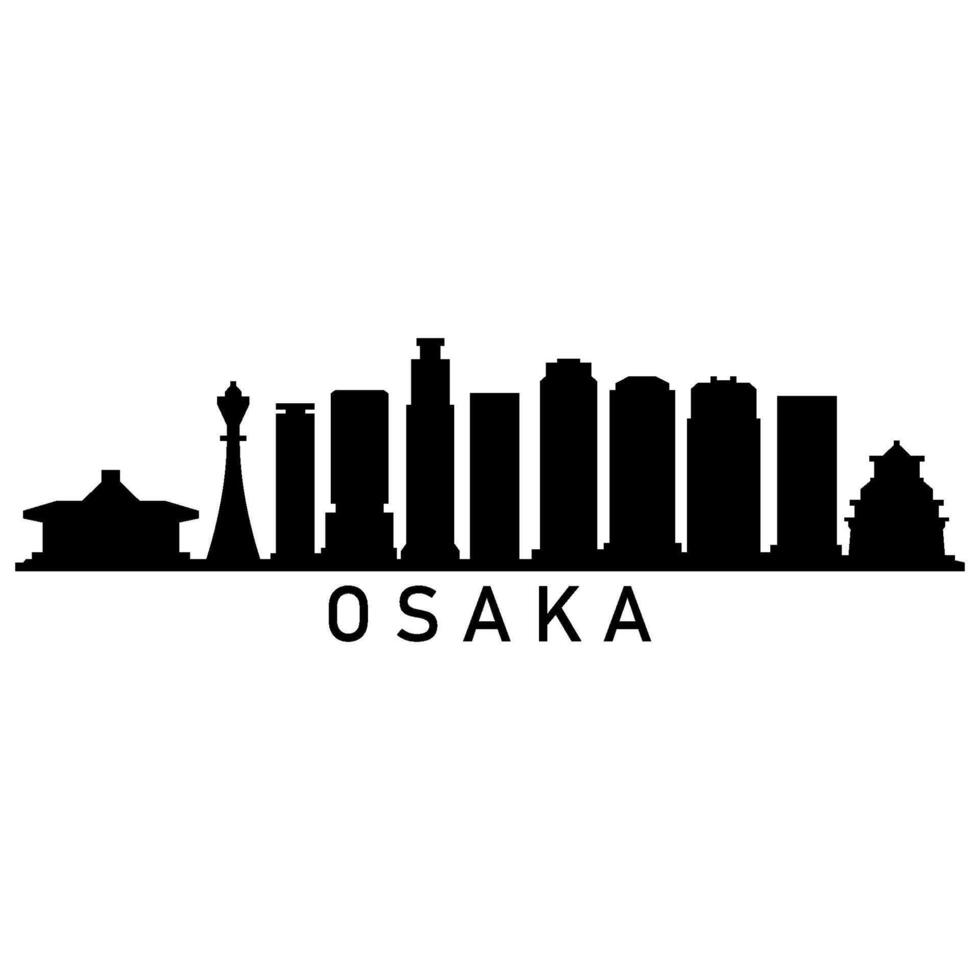 Osaka Horizonte ilustrado em branco fundo vetor