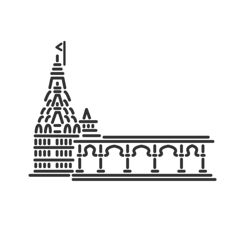 bhimashankar têmpora ilustração vetor ícone.