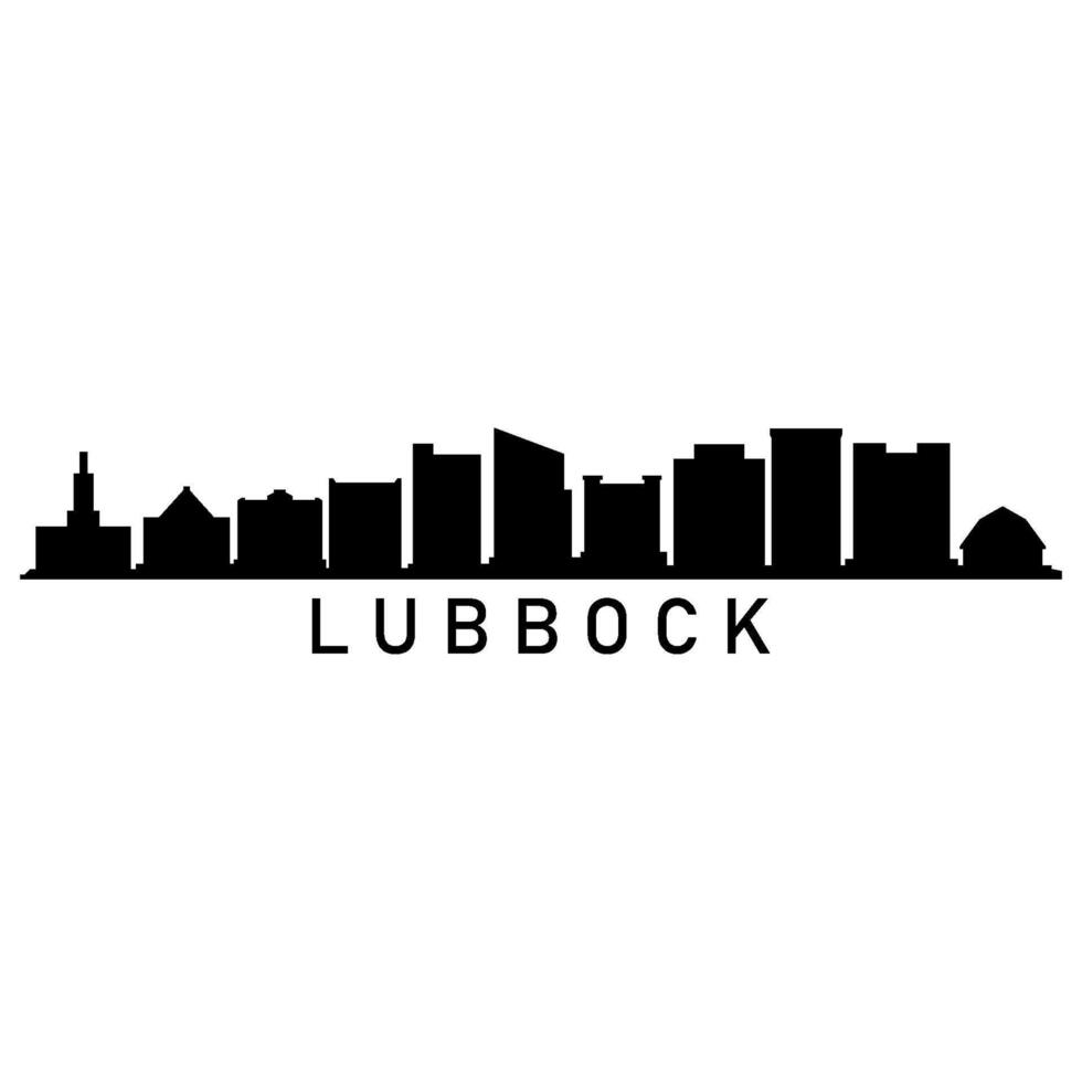 Lubbock skyline em fundo branco vetor