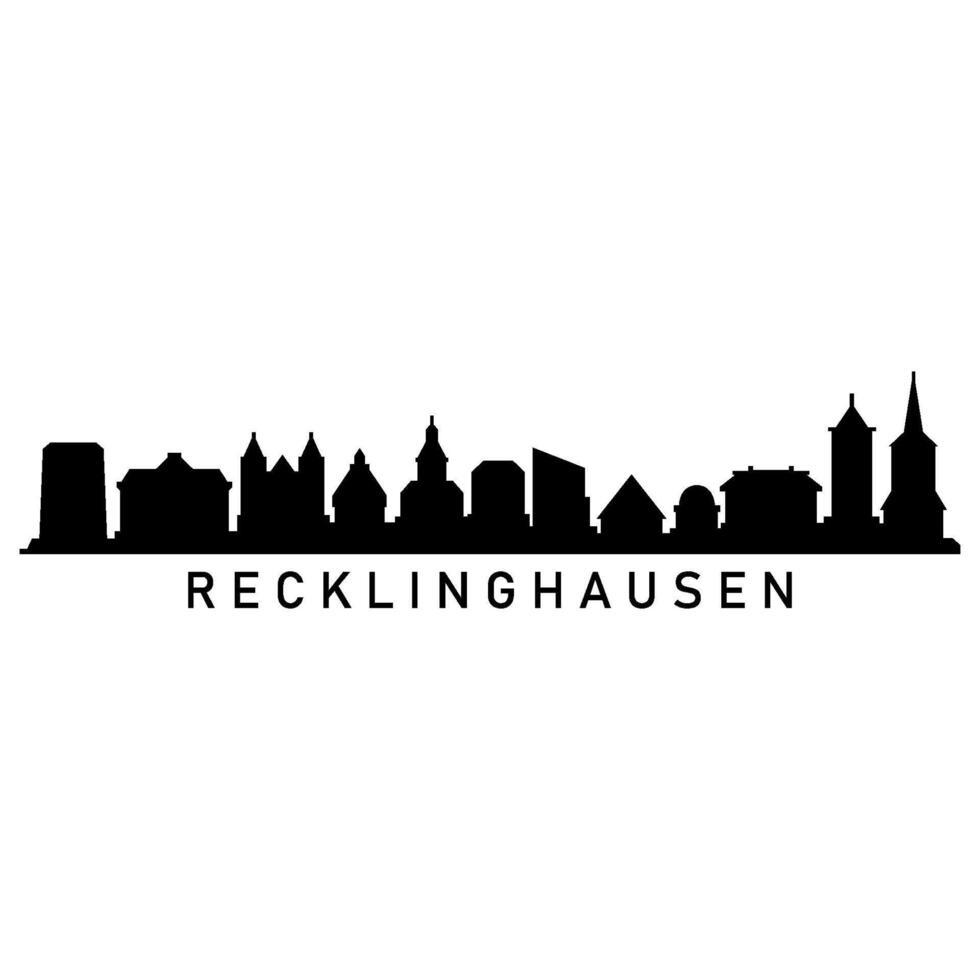 Horizonte Recklinghausen ilustrado em branco fundo vetor