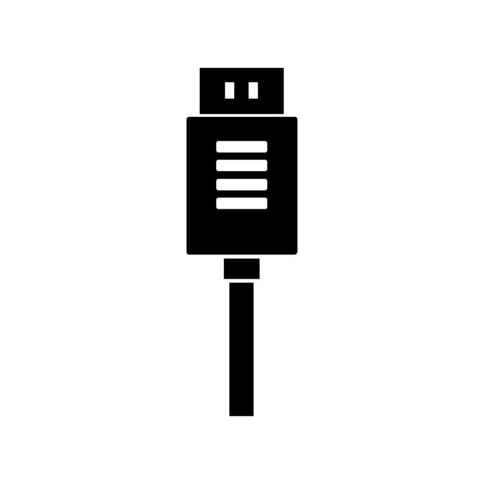 USB cabo ilustrado em branco fundo vetor