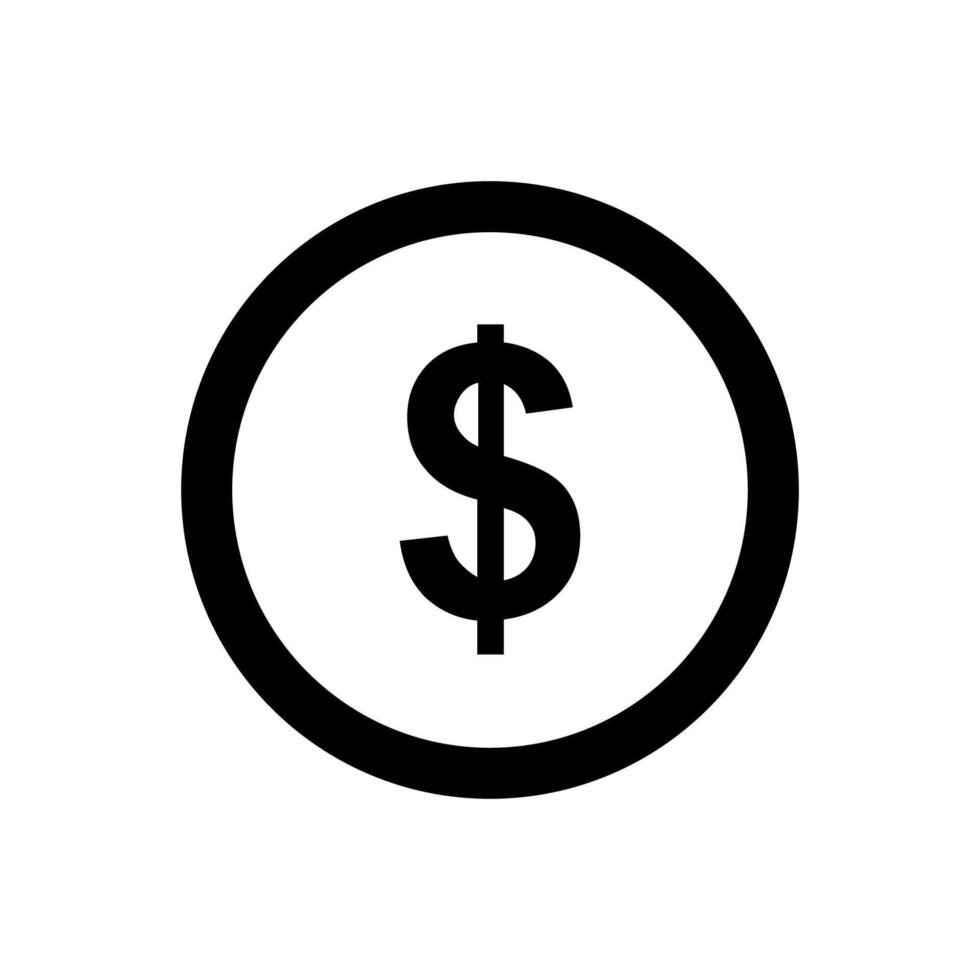 dólar ilustrado em fundo branco vetor