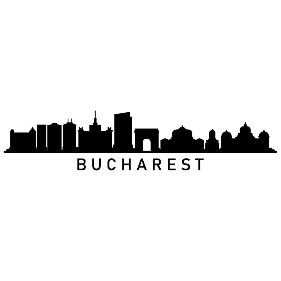 Bucareste Horizonte em branco fundo vetor