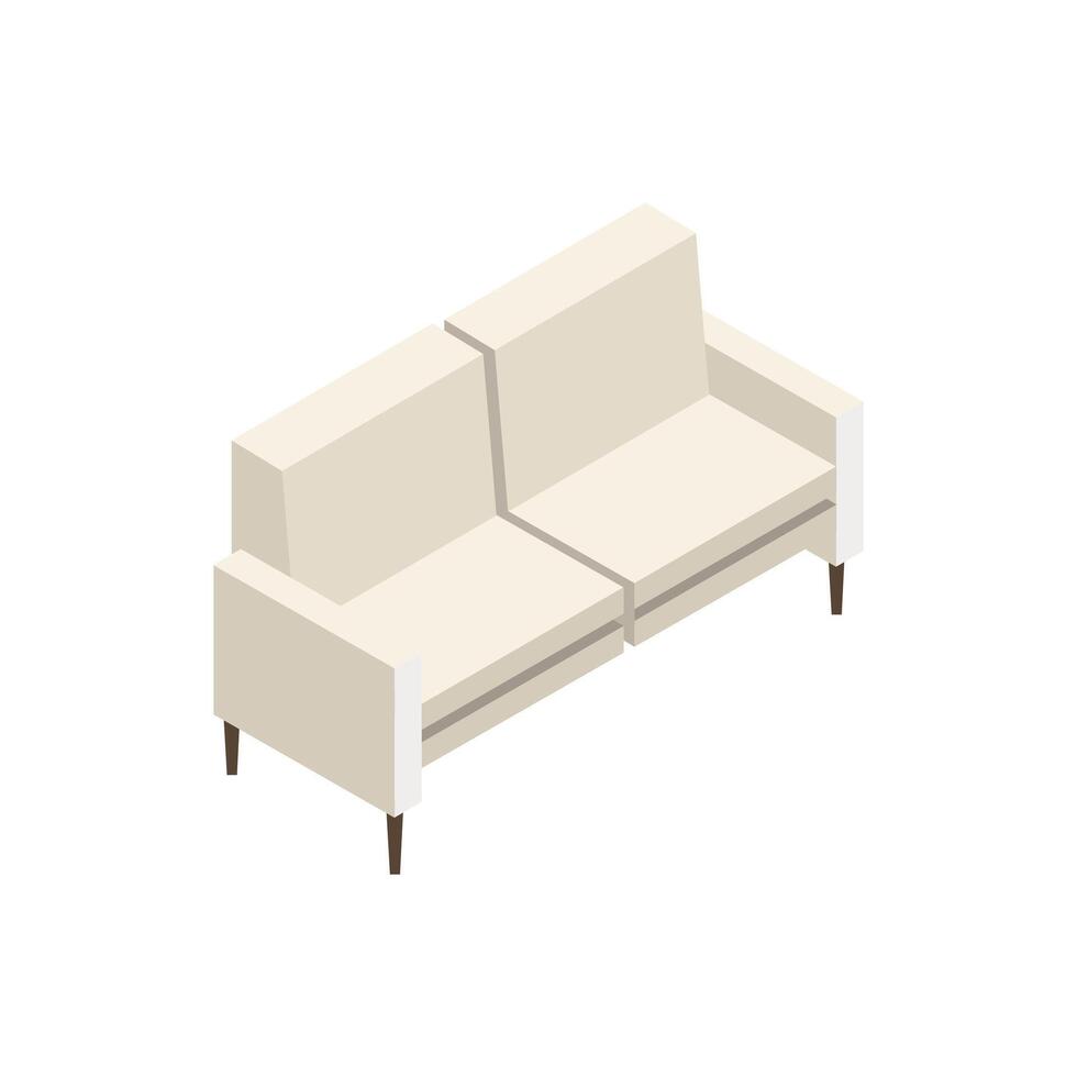 ícone de sofá em fundo branco vetor
