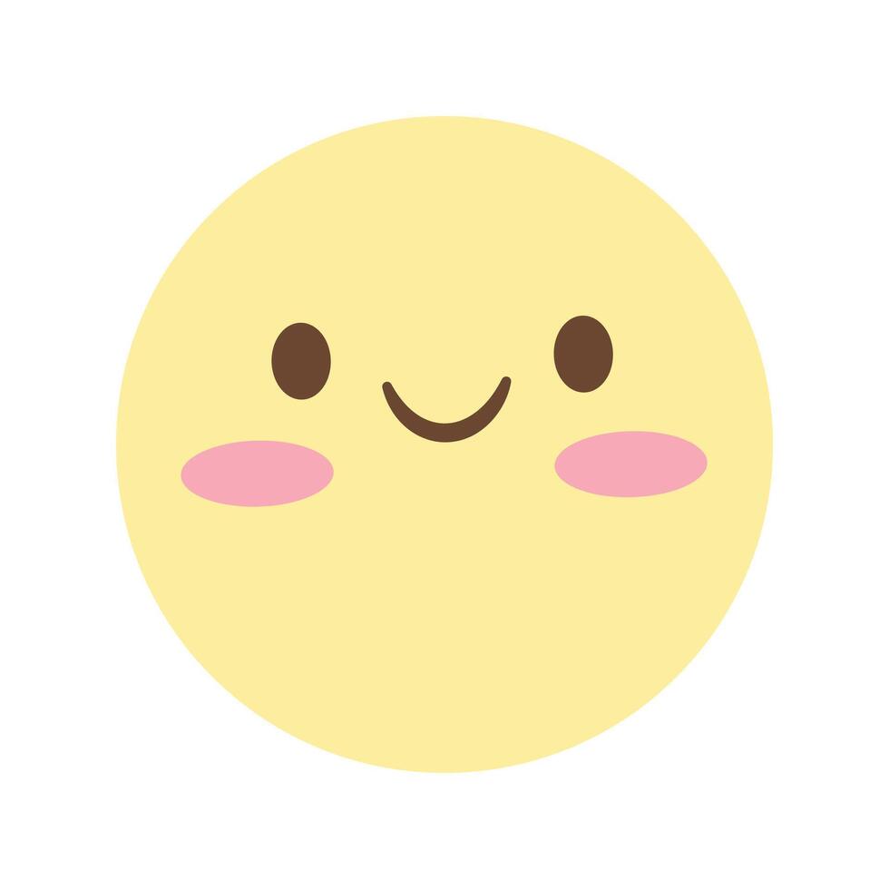 vetor emoji sorridente desenho animado kawaii em branco