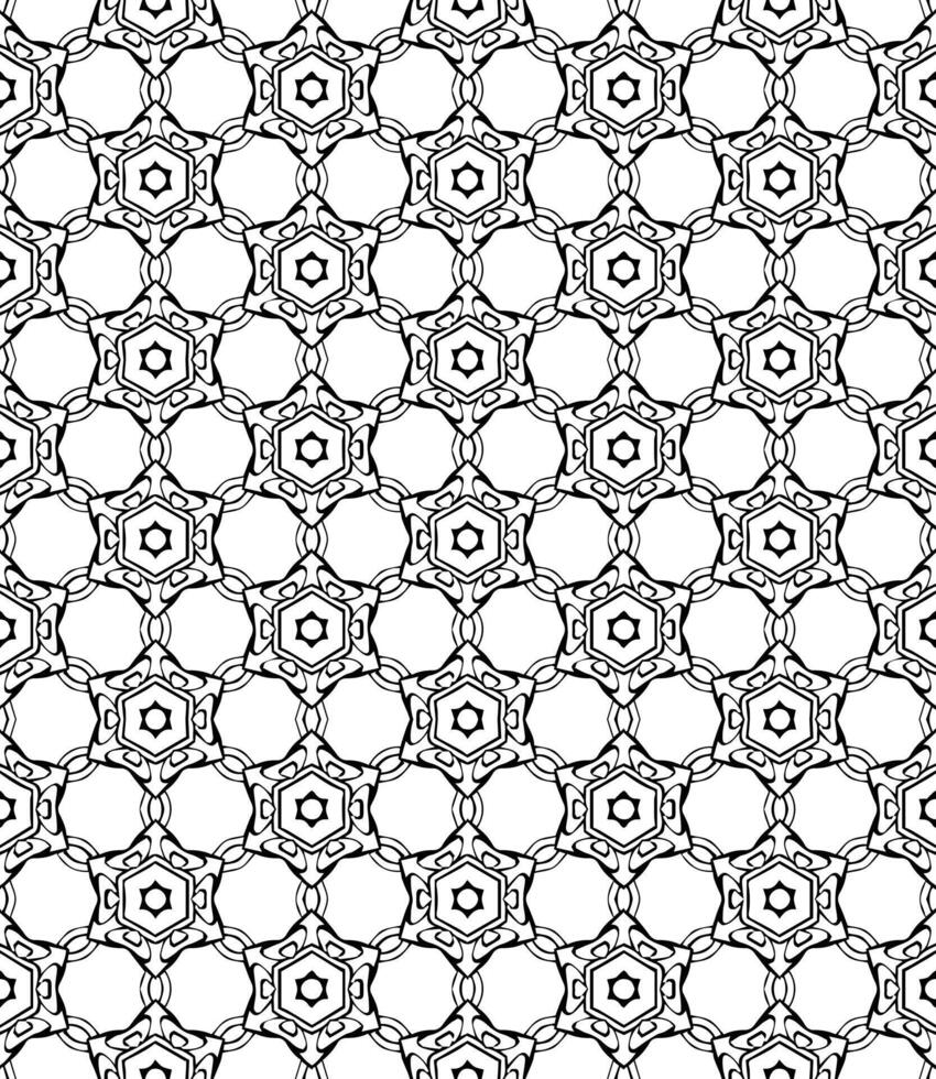 padrão abstrato sem emenda preto e branco. fundo e pano de fundo. design ornamental em tons de cinza. vetor