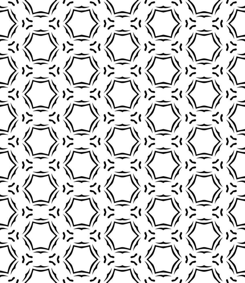 padrão abstrato sem emenda preto e branco. fundo e pano de fundo. design ornamental em tons de cinza. vetor