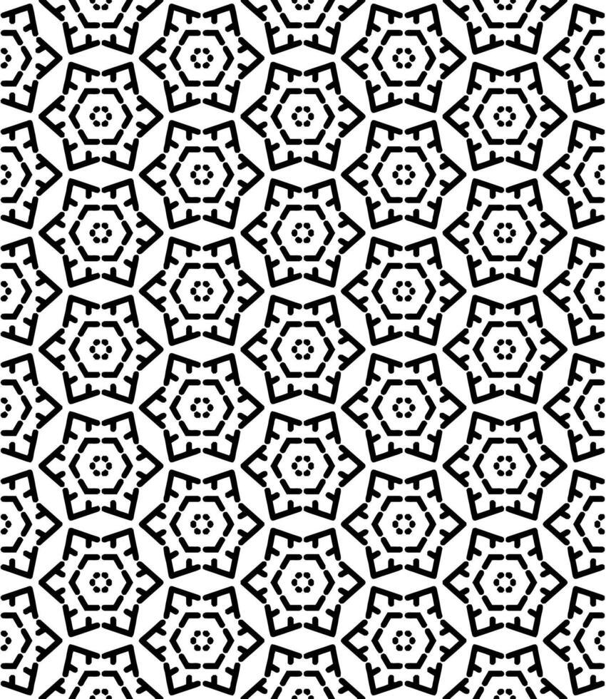 padrão abstrato sem emenda preto e branco. fundo e pano de fundo. design ornamental em tons de cinza. vetor