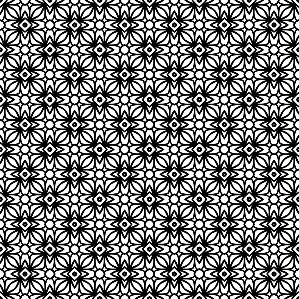 padrão abstrato sem emenda preto e branco. fundo e pano de fundo. design ornamental em tons de cinza. vetor