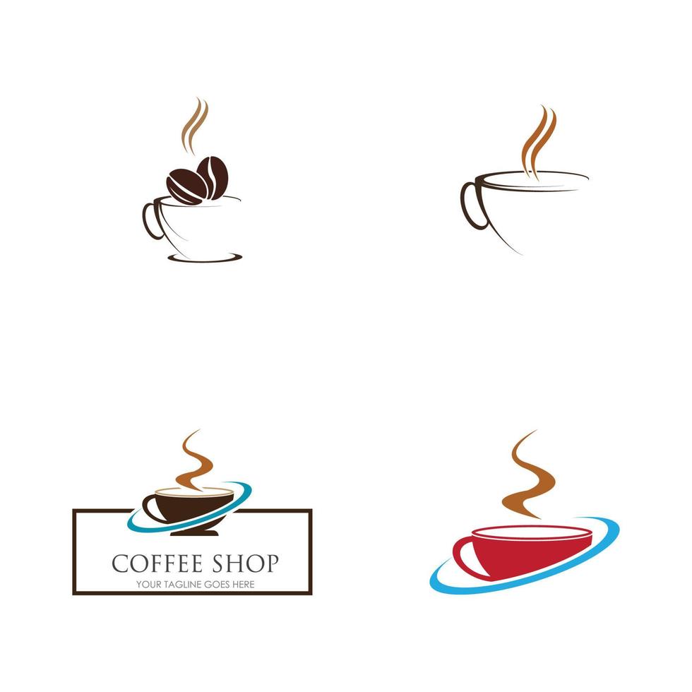 ilustração em vetor logotipo ícone modelo design de cafeteria