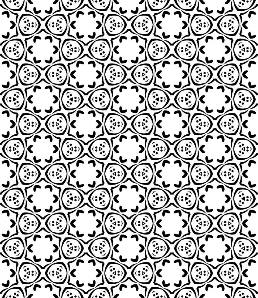 padrão abstrato sem emenda preto e branco. fundo e pano de fundo. design ornamental em tons de cinza. vetor