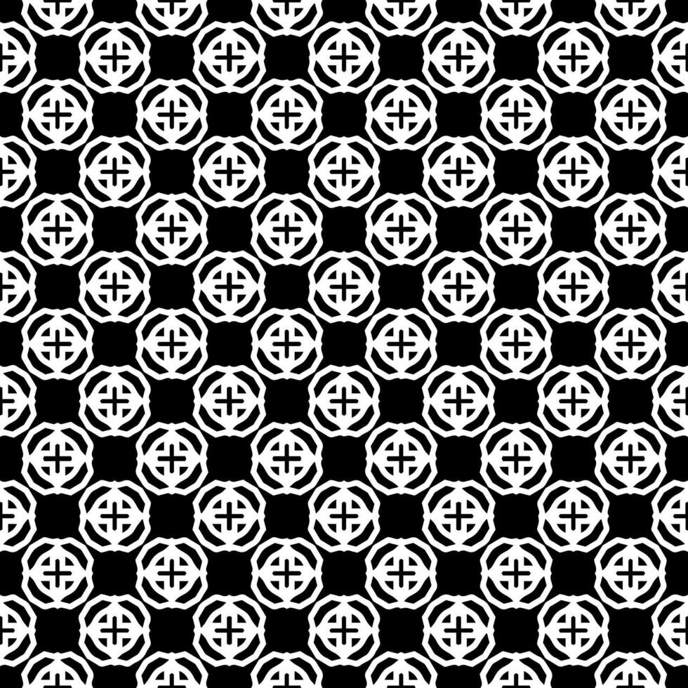 padrão abstrato sem emenda preto e branco. fundo e pano de fundo. design ornamental em tons de cinza. vetor