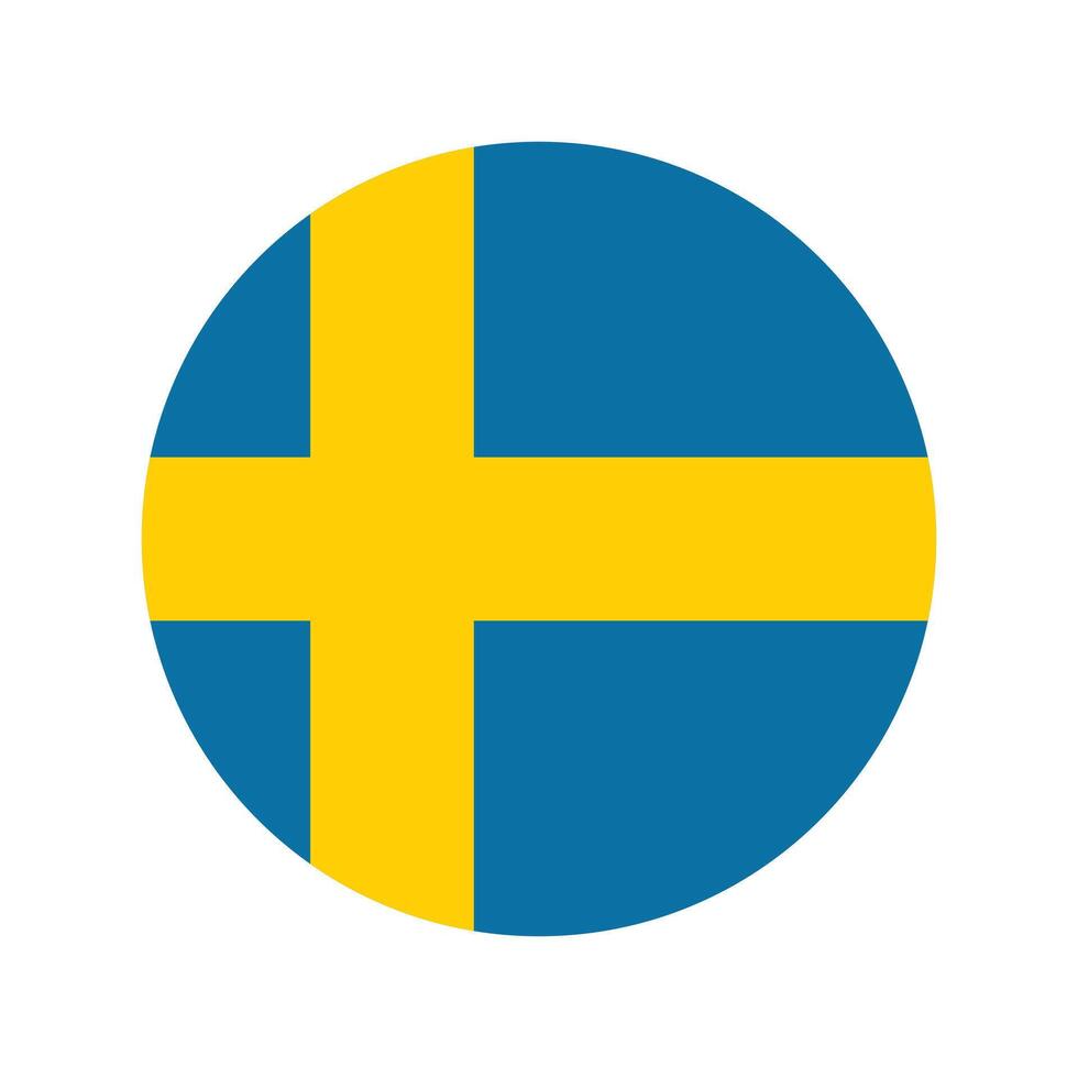 Suécia nacional bandeira vetor ilustração. Suécia volta bandeira.